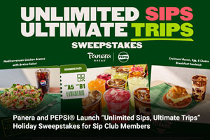 Panera and PEPSI® Launch “Unlimited Sips, Ultimate Trips” Holiday Sweepstakes for Sip Club Members 