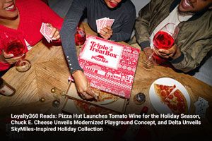 Loyalty360 Reads: Pizza Hut Launches Tomato Wine for the Holiday Season, Chuck E. Cheese Unveils Modernized Playground Concept, and Delta Unveils SkyMiles-Inspired Holiday Collection 